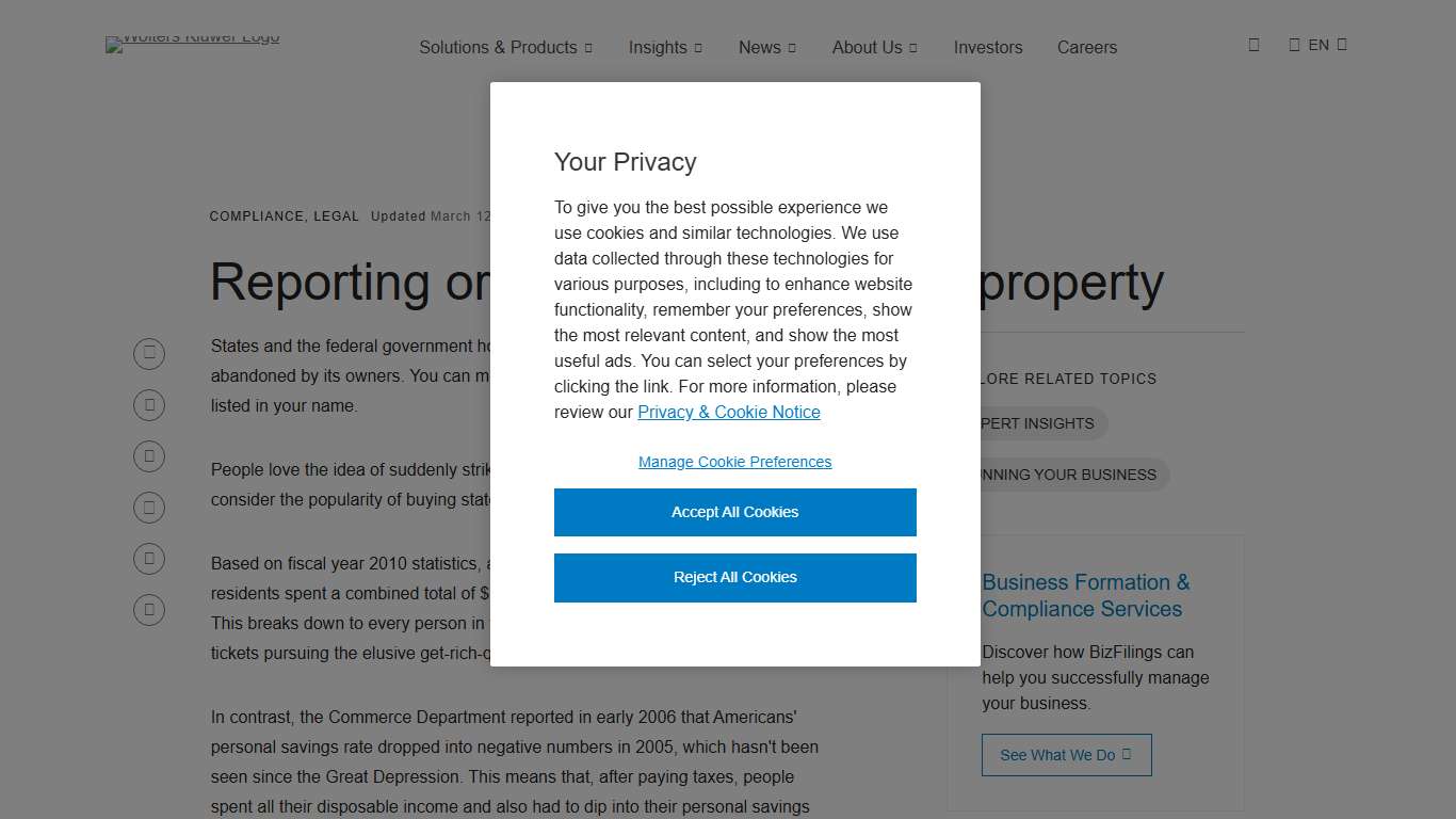 Reporting or Retrieving Unclaimed Property Wolters Kluwer