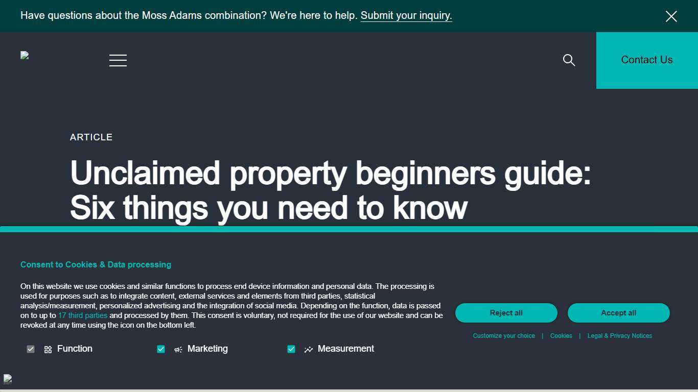 Unclaimed property beginners guide: Six things you need to know Baker Tilly