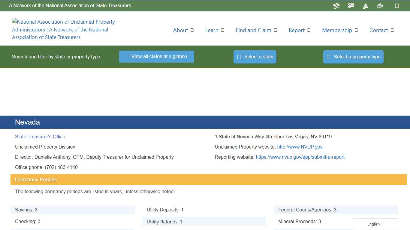 Nevada – National Association of Unclaimed Property Administrators (NAUPA)